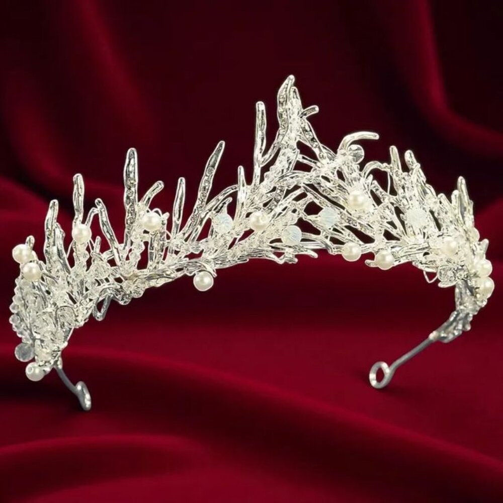 Crystal Bridal Crown | Tall Queen Wedding Tiara